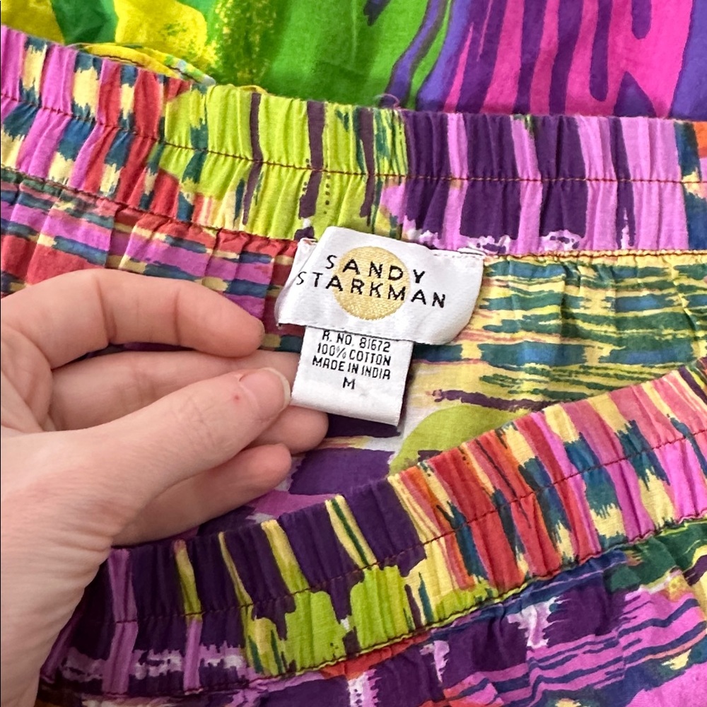 Vintage Sandy Starkman Indian Cotton Patchwork Skirt 36-40 Waist - Picture 4 of 4